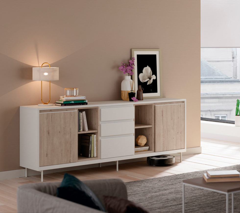 Aparador Baka 10 color roble rock y blanco | magicmoble