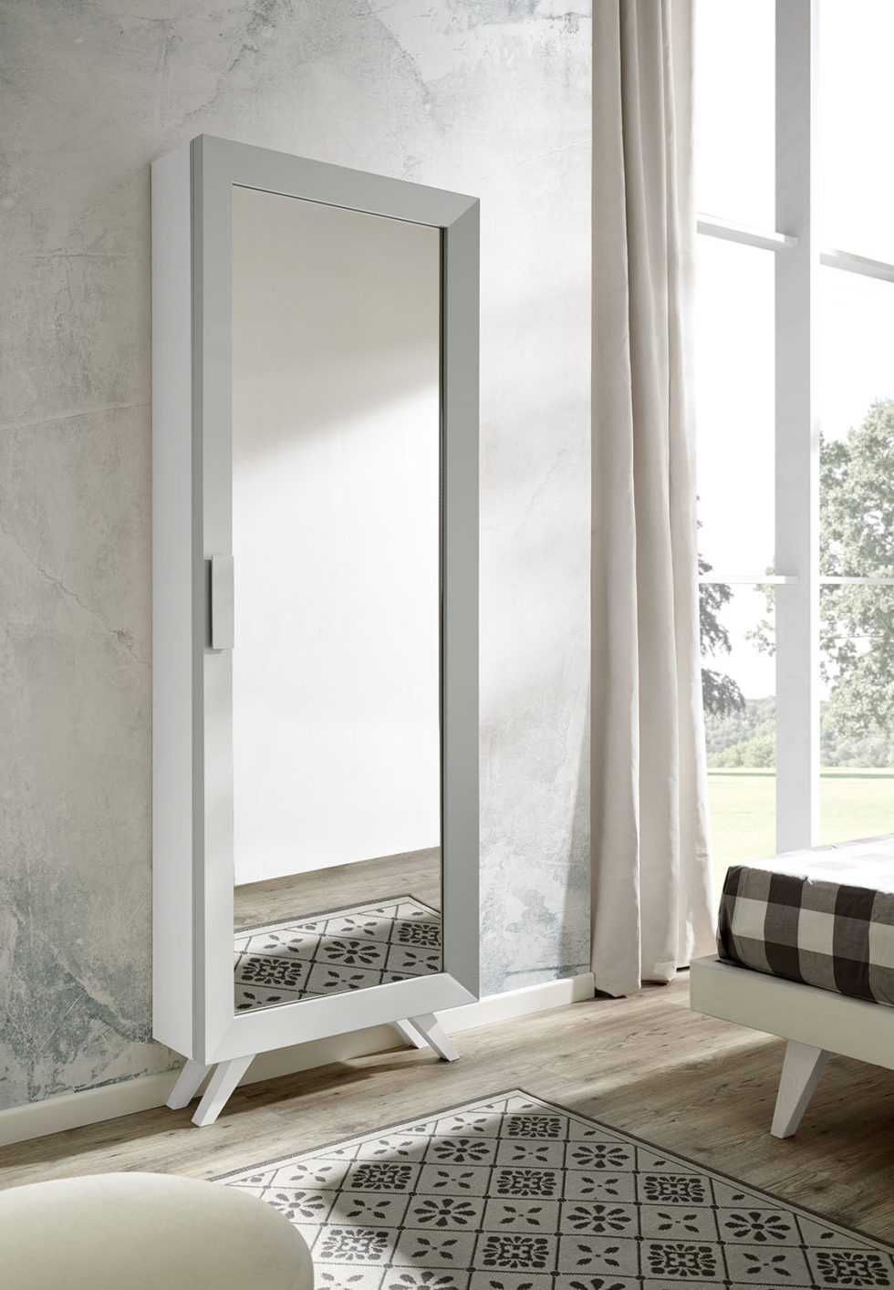 Zapatero Hono 03 color blanco y plata | magicmoble